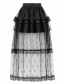Black Gothic Lolita Diamond Lace Patchwork Layered Tutu Skirt