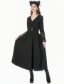 Black Gothic Embroidered High Waist Ruffled Maxi Skirt