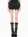 Black Gothic Punk Lolita Ruffles Bloomer Shorts for Women