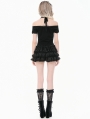Black Gothic Punk Lolita Ruffles Bloomer Shorts for Women