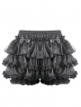 Black Gothic Punk Lolita Ruffles Bloomer Shorts for Women