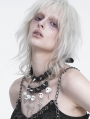 Black Gothic Punk Spiked Skull Choker Necklace