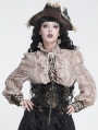 Black Gothic Golden Pattern Vintage Ruffled Girdle