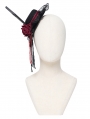 Black Gothic Beaded Rose Veil Headdress
