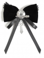 Black Gothic Bat Cross Bow Tie 