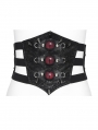 Black Gothic Red Demon Eye Cutout Girdle