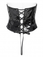 Black Gothic Leather Bat Buckle Underbust Corset