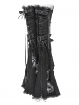 Black Gothic Punk Zip Ripped Flared Leg Warmers