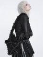 Black Gothic Pentagram Chain Plush Crossbody Bag
