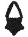 Black Gothic Pentagram Chain Plush Crossbody Bag