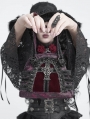 Black and Red Gothic Cross Rose Lace Handbag