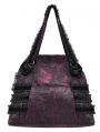 Black and Red Gothic Cross Rose Lace Handbag