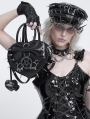 Black Gothic Pentagram Spiked Heart Shaped Handbag