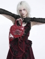 Red Gothic Pentagram Spiked Heart Shaped Handbag
