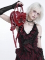 Red Gothic Pentagram Spiked Heart Shaped Handbag