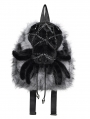 Grey and Black Spider Plush Gothic Backpack with Chain