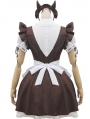 Brown and White French Maid Lolita Dress