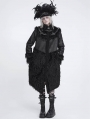 Black Gothic Loose Faux Shearling Patchwork Coat for Women