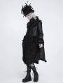 Black Gothic Loose Faux Shearling Patchwork Coat for Women