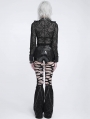 Black Gothic Wing Flap Buckled Leather Hot Pants for Women