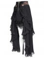 Black Vintage Gothic Rose Layered Ruffle High-Low Skirt