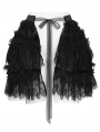 Black Gothic Beaded Ruffle Lace Short Apron Skirt