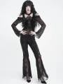 Black Gothic Halter Cutout Cold Shoulder Top for Women