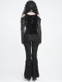 Black Gothic Halter Cutout Cold Shoulder Top for Women