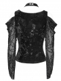 Black Gothic Halter Cutout Cold Shoulder Top for Women