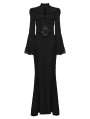 Black Gothic Dark Vintage Fishtail Maxi Dress