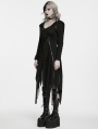 Black Gothic Punk Hooded Asymmetrical Dress