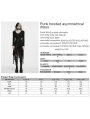 Black Gothic Punk Hooded Asymmetrical Dress
