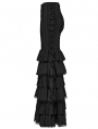 Black Gothic Victorian Vintage Multi-Layer Ruffled Fishtail Skirt