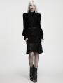 Black Gothic Vintage Lace Short Fishtail Skirt