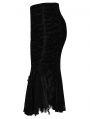 Black Gothic Vintage Lace Short Fishtail Skirt