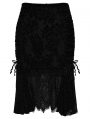 Black Gothic Vintage Lace Short Fishtail Skirt