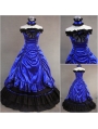 Blue Off-the-Shoulder Masquerade Gothic Ball Gowns