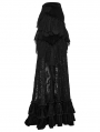 Black Gothic Layered Ruffles Lace Mermaid Maxi Skirt