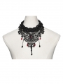 Black and Red Crystal Glamorous Gothic Lace Choker