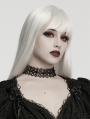Black Gothic Vintage Cross Pattern Lace Choker