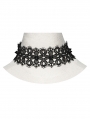Black Gothic Vintage Cross Pattern Lace Choker