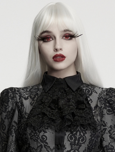 Black Retro Gothic Floral Lace Collar