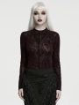 Red Rose Printed Gothic Base T-Shirt for Women