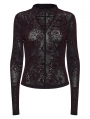 Red Rose Printed Gothic Base T-Shirt for Women