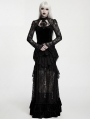 Black Gothic Gorgeous Embossed Velvet Shirt for Women