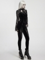 Black Gothic Gorgeous Embossed Velvet Shirt for Women