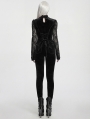 Black Gothic Gorgeous Embossed Velvet Shirt for Women