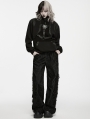 Black Gothic Punk Handsome Stand Collar Sweatshirt for Women