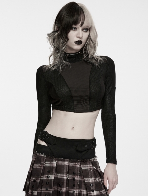 Black Gothic Wasteland Cropped T-Shirt for Women