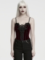 Red and Black Gorgeous Gothic Lace Applique Corset Top for Women